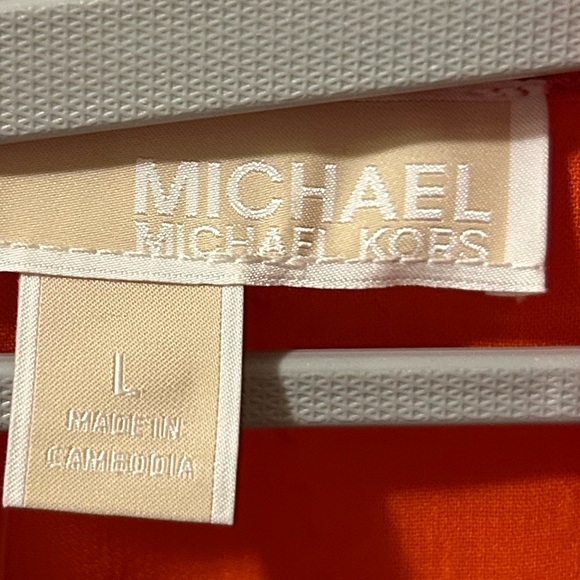Michael Michael Kors Size Large Optic Orange Sleeveless Textured Blouse Top NWT - Picture 3 of 5